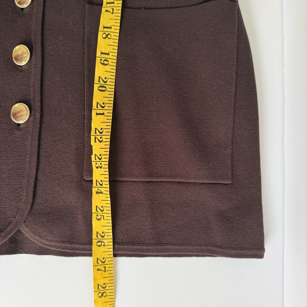 Ann Taylor Cardigan Size SM Chocolate Brown Gold Buttons Career Casual Money - Picture 6 of 8